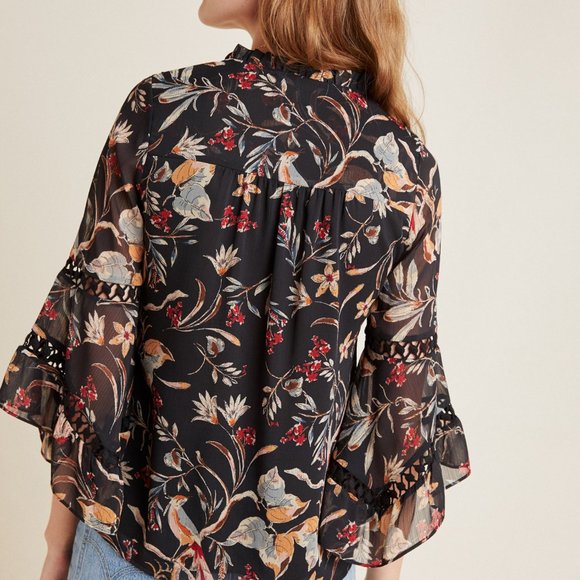 Maeve Odette Floral Peasant Blouse - Picture 2 of 7